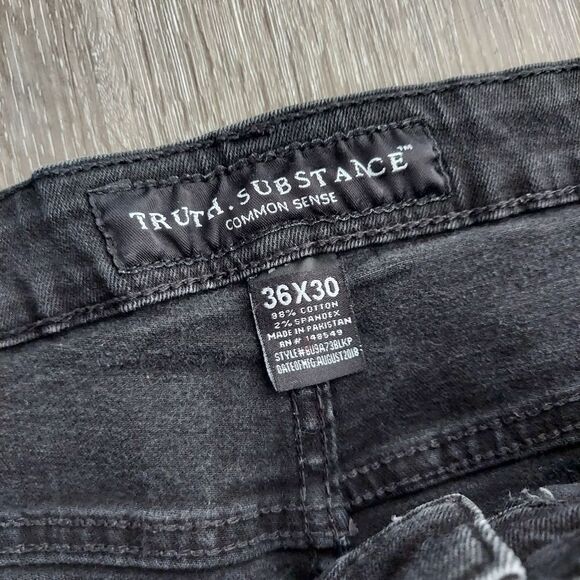 [Truth Substance Common Sense] 36x30 Black Moto Jeans - Picture 4 of 6